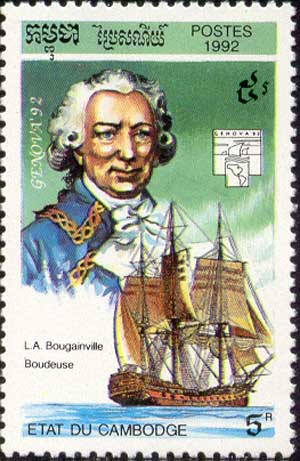 Портрет Бугенвиля, корабль «La Boudeuse»