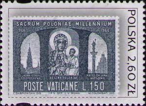 Марка Ватикана с колонной Сигизмунда